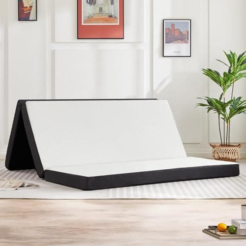 Folding Memory Foam Mattress Topper, Twin Size, 3" Trifold, Washable Cover