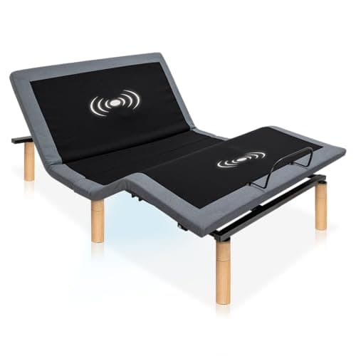 Hedva Massage Bed Frame with USB Ports, LED Light, Easy Assembly