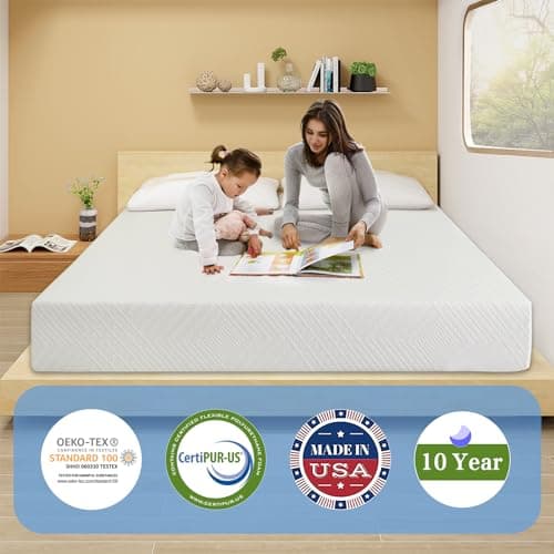 10 Inch Memory Foam RV Mattress with Gel Infusion for Pressure Relief & Cooling Sleep