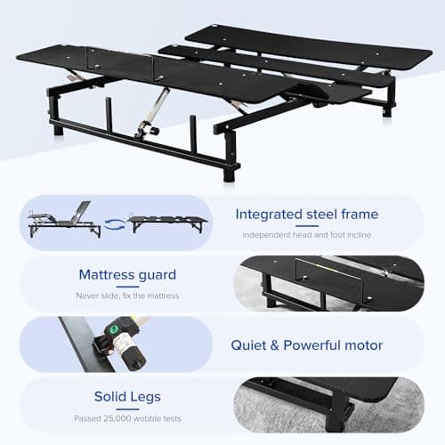 Futhy King Size Electric Adjustable Bed Frame with Wireless Remote Control