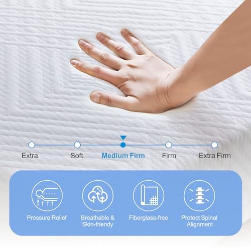 10 Inch Memory Foam RV Mattress with Gel Infusion for Pressure Relief & Cooling Sleep