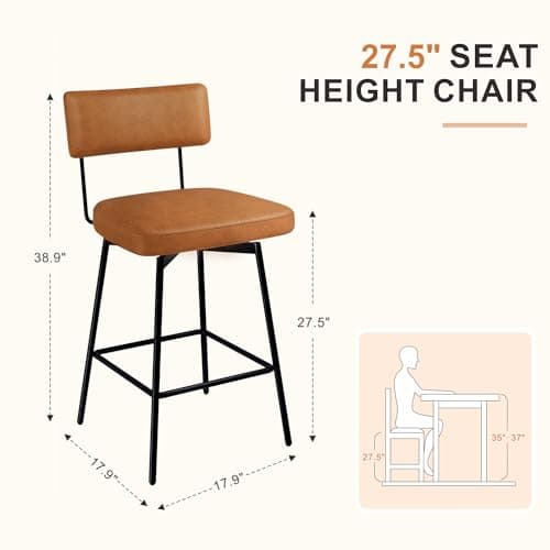 Modern Swivel Barstools Set of 2 for Bar, Kitchen, Dining Room