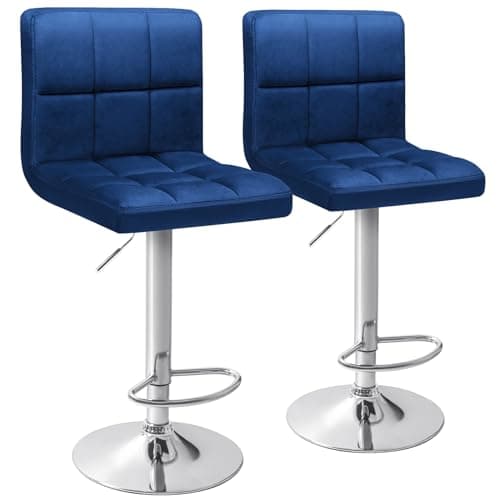 Homall Modern PU Leather Kitchen Bar Stools, Black (Set of 2)