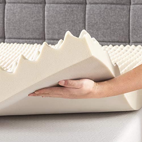 Copper Infused 3 Inch Egg Crate Memory Foam Mattress Topper, King, CertiPUR-US Certified, Best Price Beige