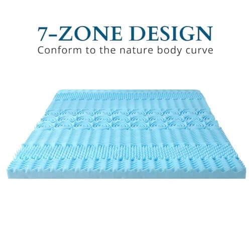 Cooling Gel Infused Memory Foam Mattress Topper - Queen Size, CertiPUR-US Certified