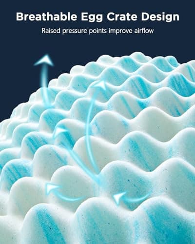 2-Inch Queen Egg Crate Memory Foam Mattress Topper for Pressure Relief & Cooling
