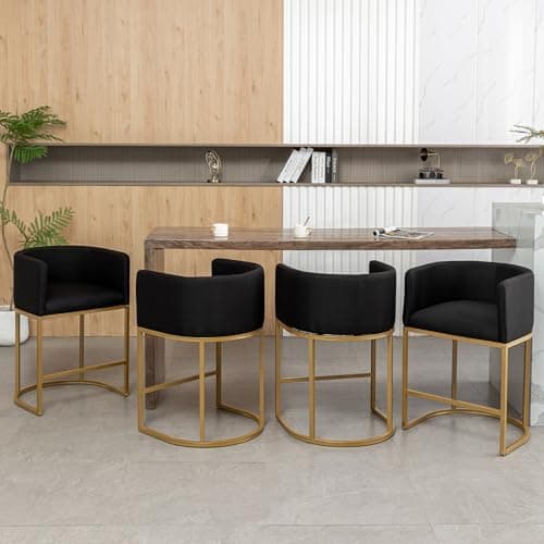 Modern Black Counter HeightBar Stool Set of 2