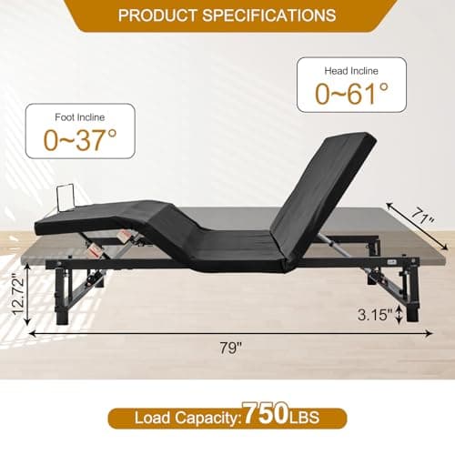 KEIKI King Size Adjustable Bed Base with Zero Gravity, USB Ports, Nightlight
