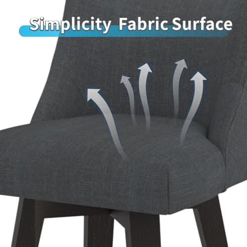 360° Swivel Counter Barstools, Performance Fabric Upholstered Stools - Set of 2