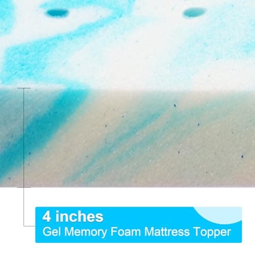 4 Inches Gel Infused Memory Foam Mattress Topper - Full Size