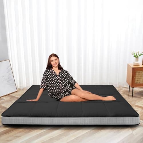 SUNYRISY Japanese Thicken Roll-up Camping Mattress, Foldable & Portable, Twin/Full/Queen