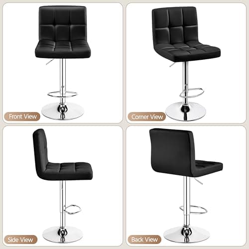 Yaheetech Black Counter Height Bar Stools Set of 2
