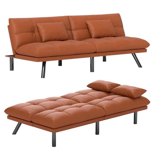 70 Inch Water-Resistant Deep Green Futon Couch Bed for Living Room