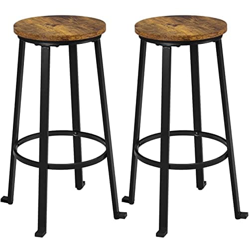Yaheetech Industrial Rustic Brown 29.5" Bar Stool Set of 2