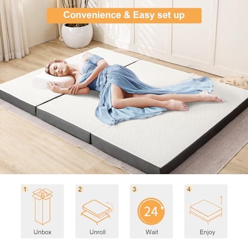 Portable Tri-folding Memory Foam Mattress - Twin Size