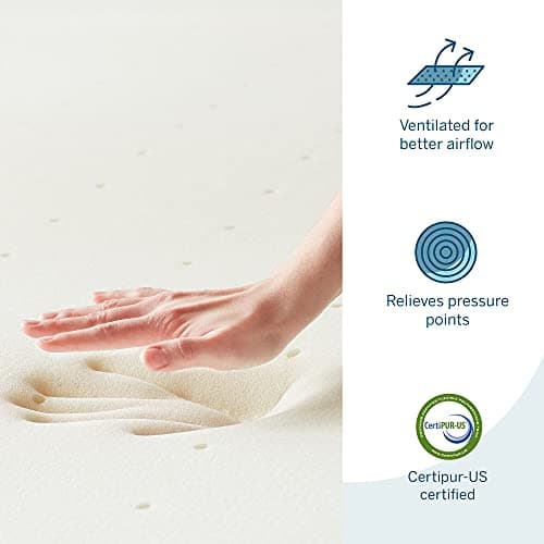 LUCID 2 Inch Hypoallergenic Ventilated Mattress Topper - Queen