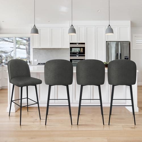 360° Swivel Leather Bar Stools Set of 3, Counter Height Chairs with Metal Legs