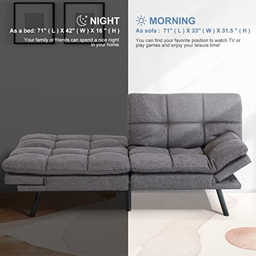 Memory Foam Futon Sofa Bed for Compact Spaces