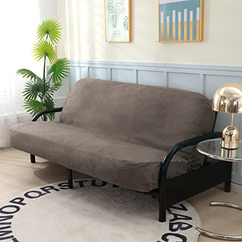 OctoRose Full Size Bush-Coffee Premium Velvet Futon Sofa Cover