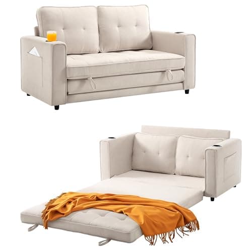 Dark Blue Folding Sleeper Sofa Bed for Small Spaces