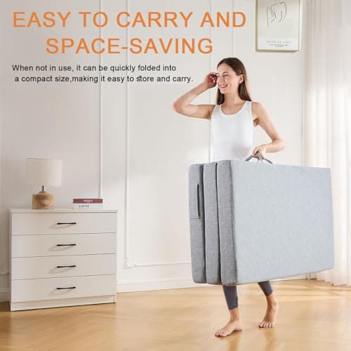 4-Inch Portable Memory Foam Topper for RVs and Camping, Removable & Washable