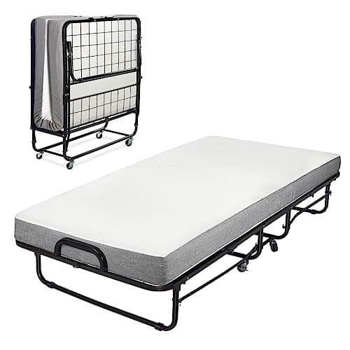 Milliard Diplomat Cot Size Folding Bed with Memory Foam Mattress