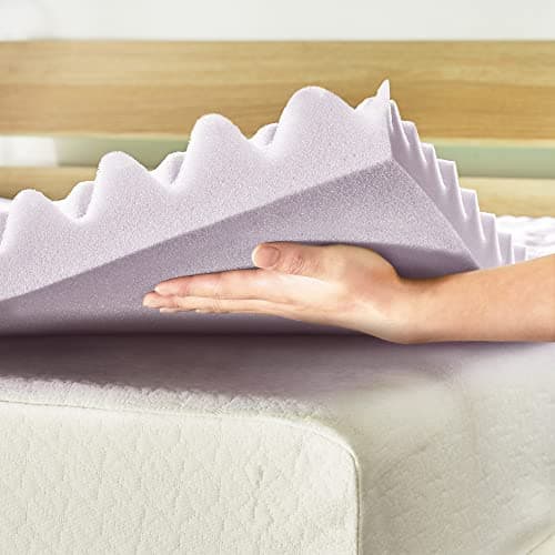 Mellow Queen Mattress Topper, 2 Inch 5-Zone Memory Foam, Lavender Infusion