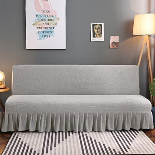 Stretch Armless Futon Sofa Bed Cover - Machine Washable - Medium (150-170cm)