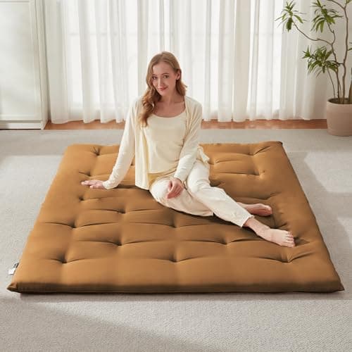Khaki Japanese Foldable Futon Mattress Queen Size 60"x80"