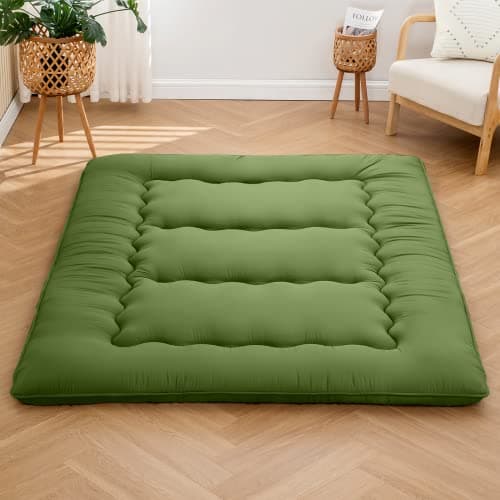 Army Green Queen Japanese Memory Foam Foldable Sleeping Mattress