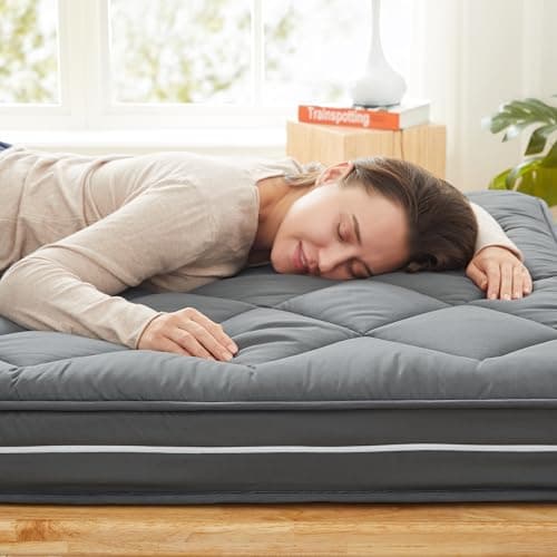 4-Inch Small Gel Memory Foam Cot Mattress Topper,Portable Roll-Up Sleep Pad