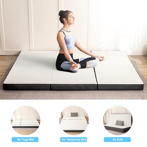 Portable Tri-Fold Memory Foam Mattress for Camping/RV/Guest Beds