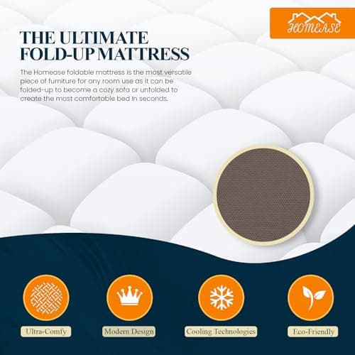 Homease Premium Tri-Fold Sofa Bed Mattress with Washable Cover