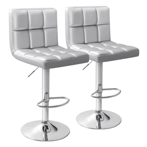 Homall Modern PU Leather Kitchen Bar Stools, Black (Set of 2)