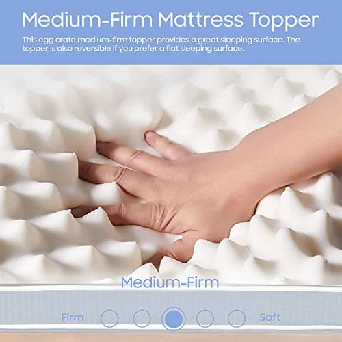 2-inch Greaton Egg Shell Foam Mattress Topper for Ultimate Comfort and Support (King, White)