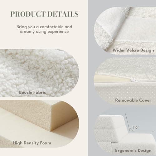 IULULU Convertible Boucle Sofa Bed, Queen, Living Room Foldable Mattress