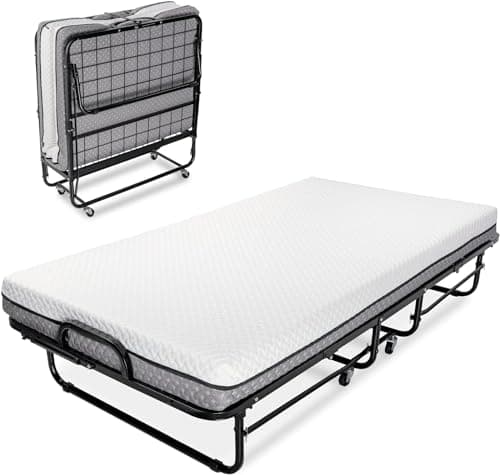 Milliard Deluxe Diplomat Twin Foldable Bed with Memory Foam Mattress