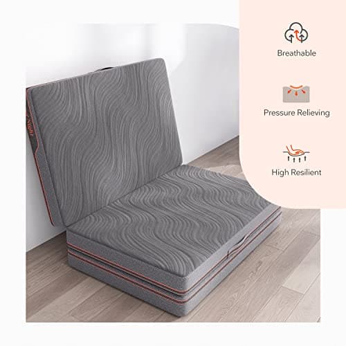Sweetnight Folding Mattress Twin XL - Portable, Breathable & Compact Grey
