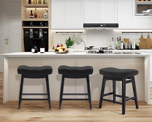Black Counter Height Bar Stools Set of 2 for Kitchen Counter