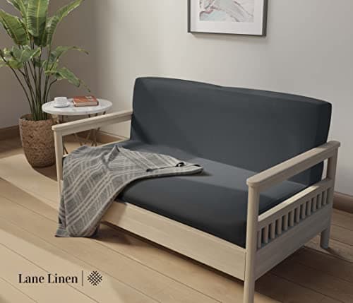 LANE LINEN Full Size Dark Grey 100% Cotton Futon Slipcover