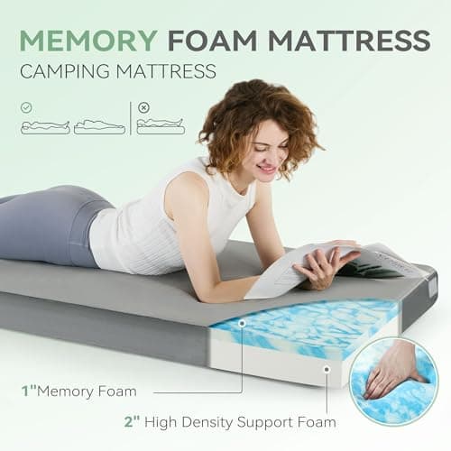 SINWEEK Waterproof Memory Foam Camping Mattress for Adults with Carrying Bag