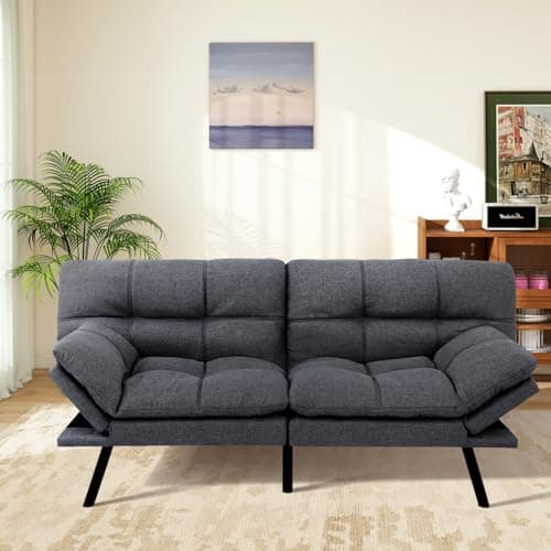 MUUEGM Memory Foam Futon Sofa Bed for Compact Spaces