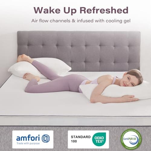 Twin Memory Foam Mattress Topper for Back Pain Relief