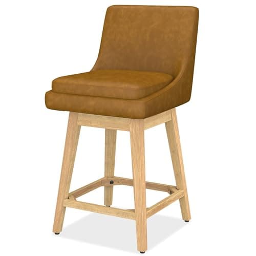 Set of 2 Upholstered Fabric Bar Stools with Backrest for Kitchen Island and Dining Room