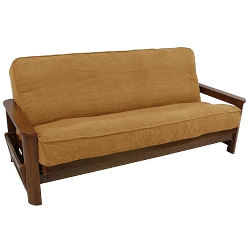 Indigo Full Size Blazing Needles Solid Microsuede Futon Cover