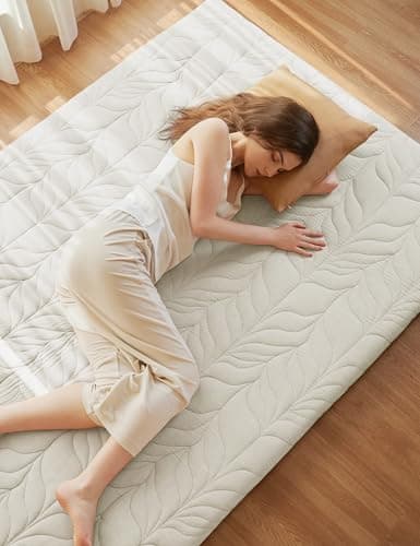 ZonLi Japanese Thicken Roll Up Tatami Mattress, Full Size, Grey, Portable & Foldable