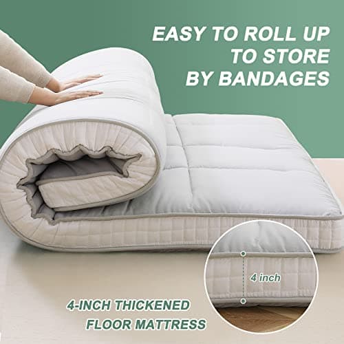 LILYPELLE Japanese Foldable Floor Mattress Futon & Tatami Mat Twin