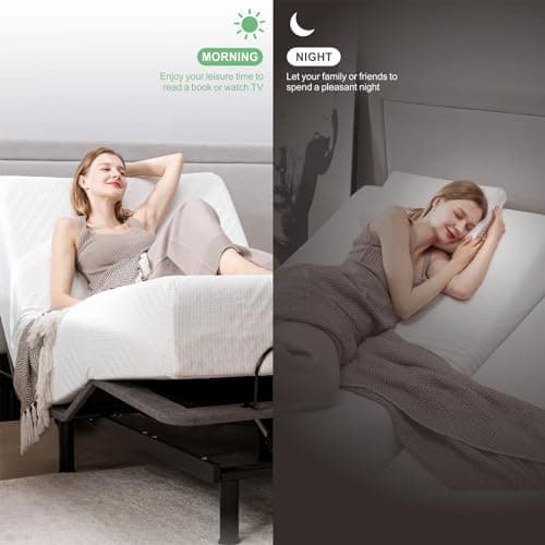 Adjustable Bed Base Queen with Memory Foam Mattress and Smart Features