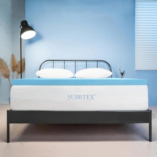 SUBRTEX Ventilated Gel Infused Queen Mattress Topper Blue CertiPUR-US Certified