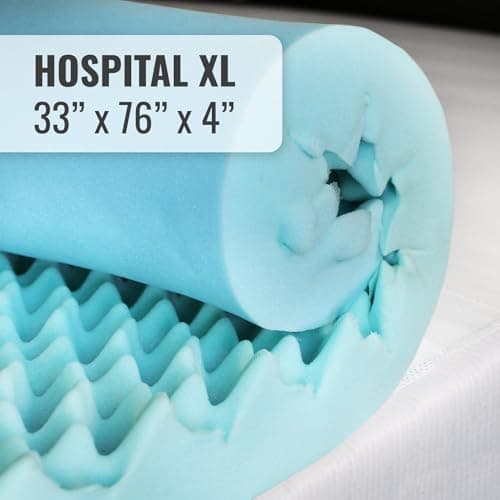 DMI Hospital Size Egg Crate Foam Mattress Topper, Blue